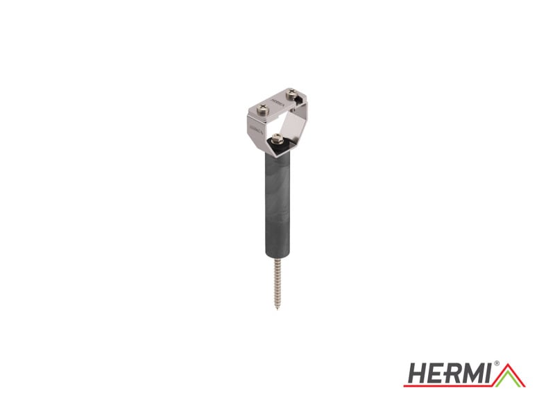HERMI - Leitungshalter, flach bis 30x3,5 f. Holz- u. brennbare Wände schraubar Edelst.