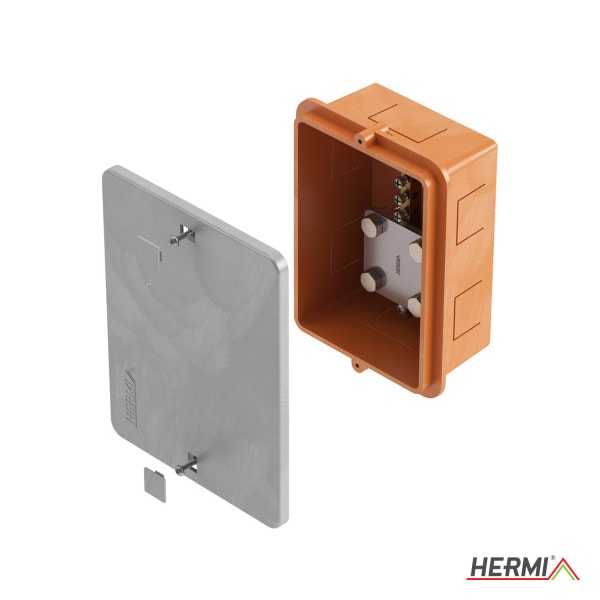 HERMI - Potentialausgleichsschiene im Kabelzweigkasten, 145x190x75 PVC Edelstahl
