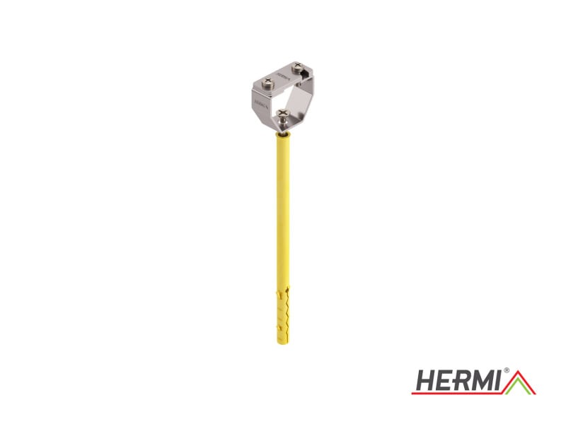 HERMI - Leitungshalter, flach bis 25x4 f. Hohlwände bis 140mm Dämmung m. Schraube, Dübel
