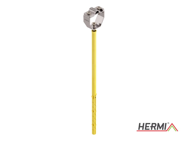 HERMI - Leitungshalter, Rd 8-10 f. Hohlwände bis 200mm Dämmung m. Schraube u. Dübel