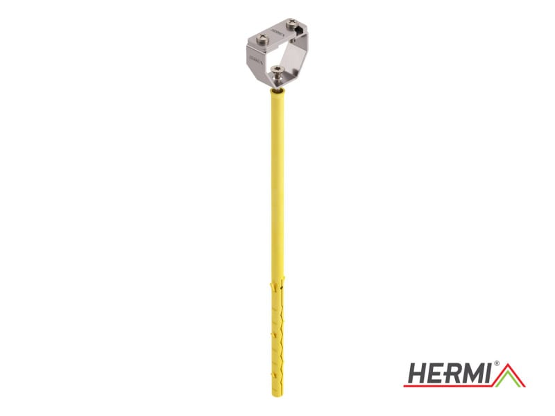 HERMI - Leitungshalter, flach bis 25x4 f. Hohlwände bis 200mm Dämmung m. Schraube, Dübel