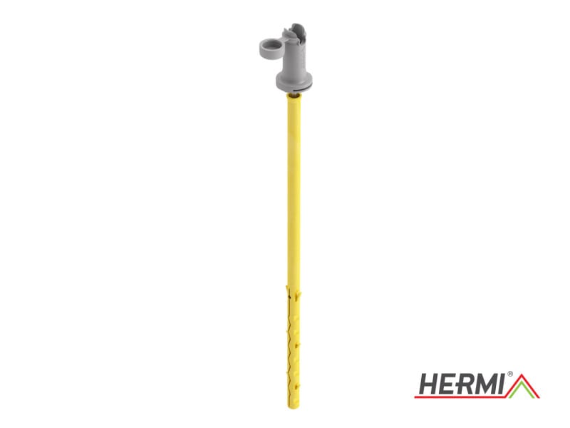 HERMI - Leitungshalter, Rd 8mm f. Hohlwände bis 200mm Dämmung m. Schraube u. Dübel Nylon