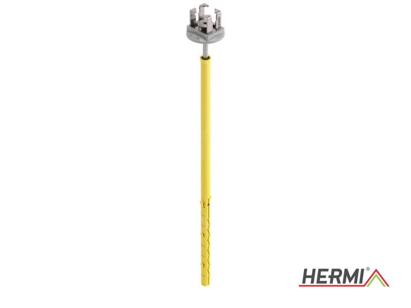 HERMI - Leitungshalter, Rd 8mm f. Hohlwände bis 200mm Dämmung m. Schraube u. Dübel