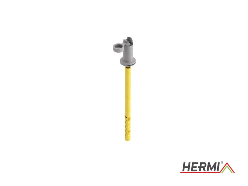 HERMI - Leitungshalter, Rd 8mm f. Hohlwände bis 100mm Dämmung m. Schraube u. Dübel Nylon