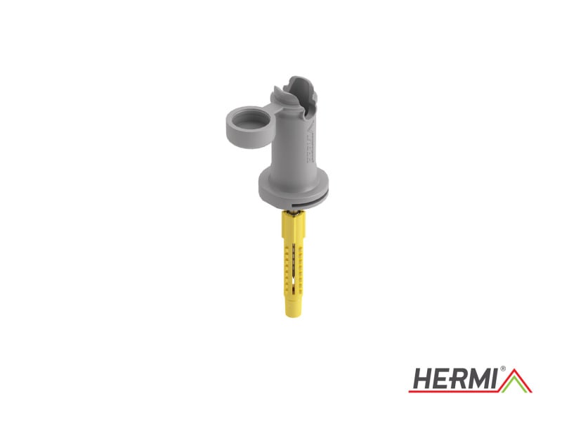 HERMI - Leitungshalter, Rd 8mm f. Hartwände m. Schraube u. Dübel Nylon ziegelrot