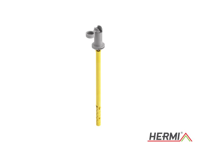 HERMI - Leitungshalter, Rd 8mm f. Hohlwände bis 140mm Dämmung m. Schraube u. Dübel Nylon