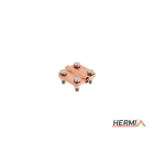 HERMI - Klemme, 3 Platten 58x58 inkl. Schraube, Mutter M8 Leitungen 120mm²/16x35mm² Cu