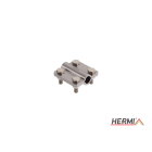 HERMI - Klemme, 2 Platten 48x48 inkl. Schrauben u. Muttern rund/rund ø 8-10/ø 8-10 mm