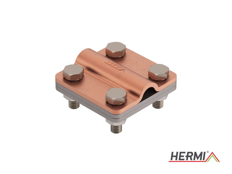 HERMI - Klemme, 3 Platten 48x48 inkl. Schrauben u. Muttern Leitungen 16-35mm²/bis 20 mm