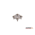 HERMI - Klemme, 2 Platten 48x48 inkl. Schrauben u. Muttern flach/flach bis 20/bis 20 mm