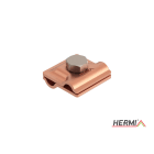 HERMI - Klemme, 2 Platten 40x40 inkl. Schraube M10 Rundleitungen ø 8/ø 8 Cu