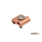 HERMI - Klemme, 3 Platten 40x40 inkl. Schraube M10 Rundleitungen ø 8/ø 8 Cu