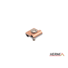 HERMI - Klemme, 3 Platten 40x40 inkl. Schraube M10 Rundleitungen ø 8/ø 8-10 Cu/Edelstahl