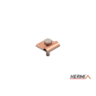 HERMI - Klemme, 2 Platten 40x40 inkl. Schraube, Mutter M10 Rundleitung ø 8-10 Cu Edelst.
