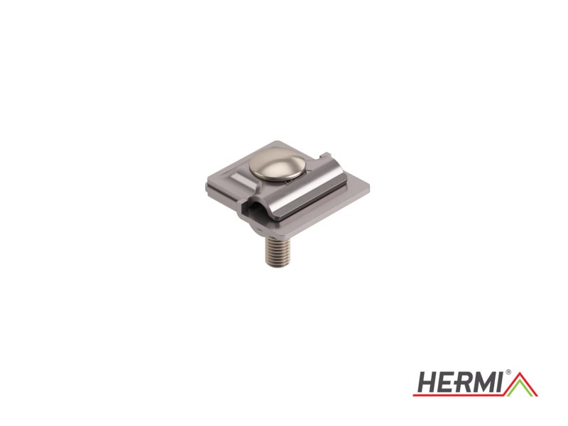 HERMI - Klemme, 3 Platten 50x50 inkl. Schraube M10 Rundleitungen ø 10/ø 10 St/tZn