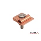 HERMI - Klemme, 3 Platten 50x50 inkl. Schraube M10 Rundleitungen ø 8-10/ø 8-10 mm Cu
