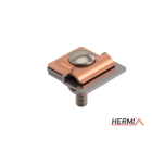 HERMI - Klemme, 3 Platten 50x50 inkl. Schraube M10 Rundleitungen ø 8/ø 8-10 Cu Edelstahl