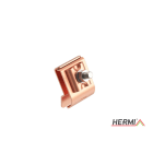 HERMI - Dachrinnenklemme, 48x68mm Rundleitung Rd 8-10mm inkl. Schraube M10 Cu
