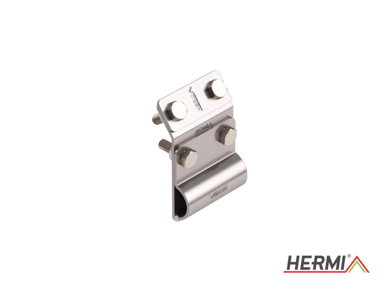 HERMI - Dachrinnenklemme, 48x85mm Flachleitung bis 25mm inkl. Schrauben u. Muttern