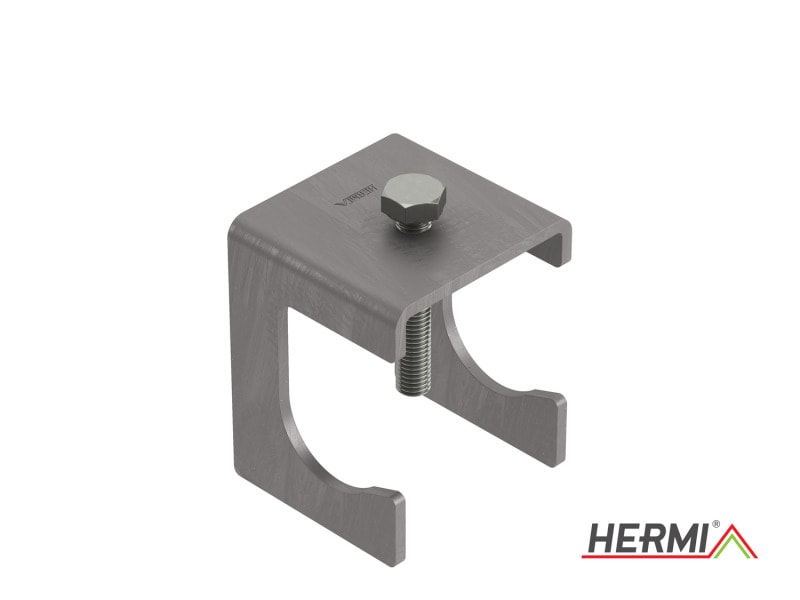 HERMI - Klemme, 50x35x45 mit Schraube M10 für Leitungen bis 40mm/<ø32 Fe