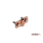 HERMI - Klemme, 3 Platten 20x48 inkl. Schrauben, Muttern M6 Rundleitung ø 8 Cu Edelstahl