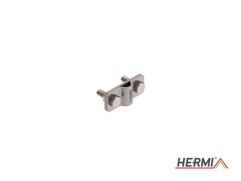 HERMI - Klemme, 3 Platten 20x48 inkl. Schrauben, Muttern M6 Rundleitung ø 8-10mm Edelst.