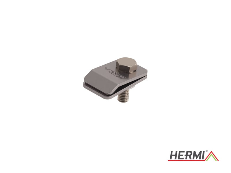 HERMI - Klemme, 2 Platten 20x32 inkl. Schraube, Mutter M6 Leitung 10-16mm² Edelstahl