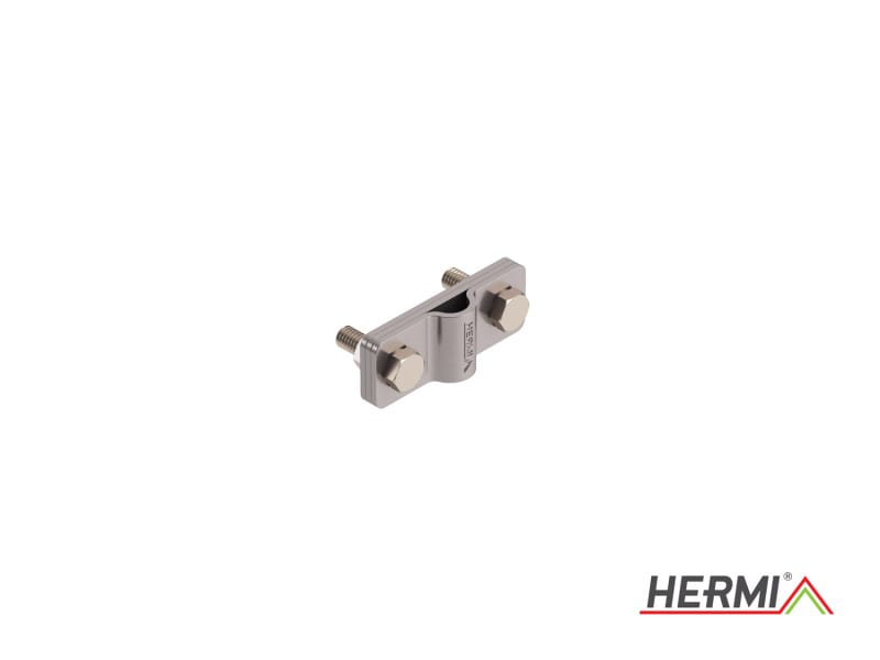 HERMI - Klemme, 3 Platten 20x58 inkl. Schrauben, Muttern M6 Rundleitung ø 8-10mm Edelst.