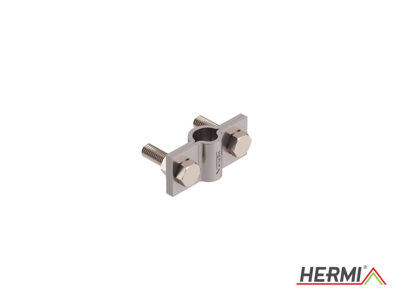 HERMI - Klemme, 2 Platten 25x58 m. Schrauben zum Verbinden der Rundleitungen 8-10/16mm