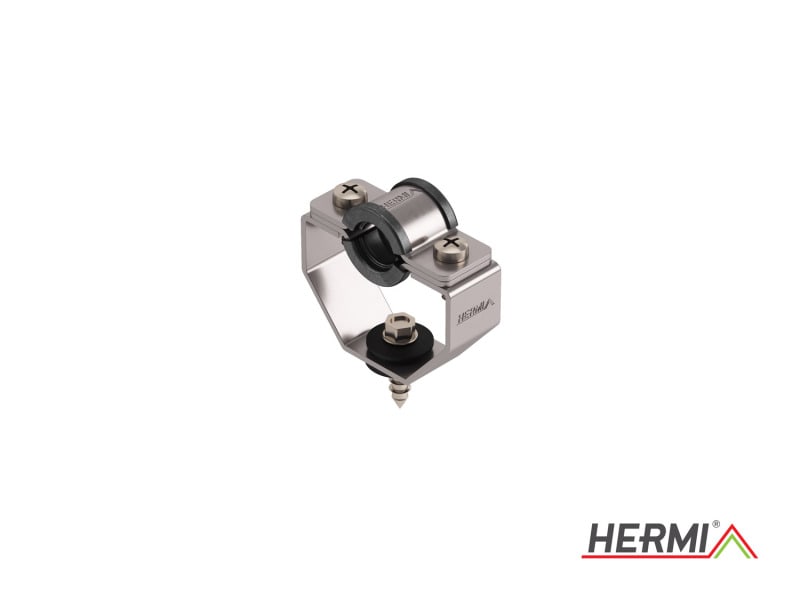 HERMI - Dachleitungshalter, f. isolierte Blitzableitung schraubar Edelstahl