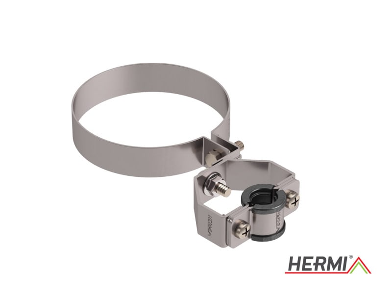 HERMI - Rohrschelle, f. isolierte Blitzableitung Rd 48 mm Edelstahl