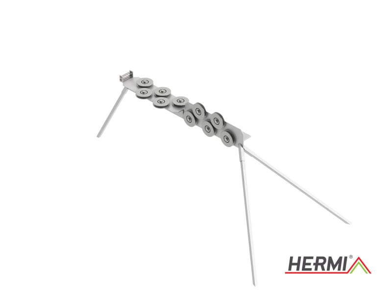 HERMI - Richtrollen, m. Dreibock f. Runddrähte Rd 6-10 mm Fe
