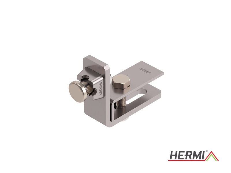 HERMI - Klemme, zur Erdung von Strukturen bis 20mm m. Flach-/Rundleitungen Edelstahl