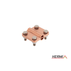 HERMI - Klemme, 3 Platten 58x68 inkl. Schrauben, Mutter M8 Leitungen 95mm²/ 95mm² Cu