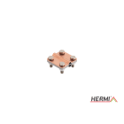 HERMI - Klemme, 3 Platten 58x58 inkl. Schraube, Mutter M8 Leitungen 150mm²/50mm²