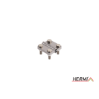 HERMI - Klemme, 3 Platten 58x58 inkl. Schraube, Mutter M8 Leitungen 16-35mm²/16-35mm²