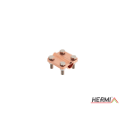 HERMI - Klemme, 3 Platten 58x58 inkl. Schraube, Mutter M8 Leitungen 70mm²/ø 16 Cu