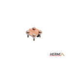 HERMI - Klemme, 3 Platten 58x58 inkl. Schraube, Mutter M8 Leitungen 240mm²/ø20 Cu Edels.