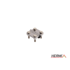 HERMI - Klemme, 3 Platten 58x58 inkl. Schraube, Mutter M8 Leitungen 185mm²/ø20 Edelst.