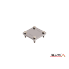 HERMI - Klemme, m. 3 Platten 78x78 inkl. M8 Schrauben u. Muttern Flachleitung bis 50mm