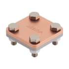 HERMI - Zweimetall-Klemme, 58x58 inkl. 4 Schrauben u. Muttern Flachleitung bis 30mm