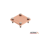 HERMI - Klemme, m. 3 Platten 78x78 inkl. M8 Schrauben u. Muttern Flachleitung bis 50mm