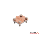 HERMI - Klemme, 3 Platten 58x68 inkl. Schrauben u. Muttern Leitungen 150mm²/bis 42mm Cu