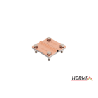 HERMI - Klemme, 3 Platten 78x78 inkl. Schrauben u. Muttern rund/flach ø 8-10/bis 50 mm