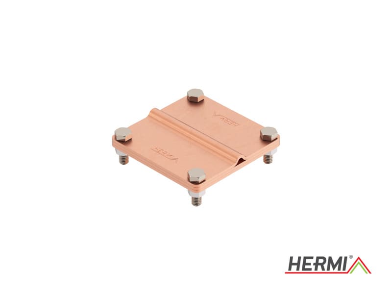 HERMI - Klemme, 3 Platten 100x100 inkl. Schrauben u. Muttern Leitungen 185mm²/bis 70 mm
