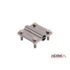 HERMI - Klemme, 3 Platten 78x78 inkl. Schrauben u. Muttern rund/flach ø 16/bis 50 mm
