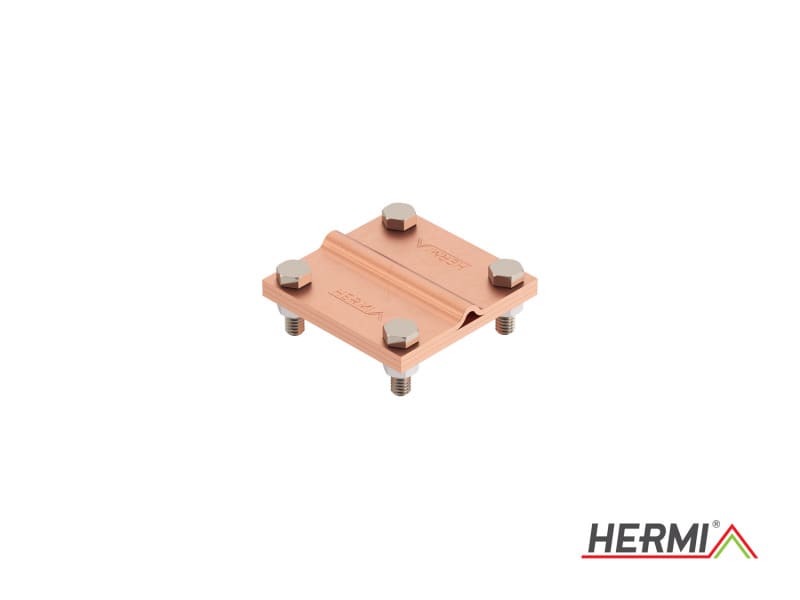 HERMI - Klemme, 3 Platten 78x78 inkl. Schrauben u. Muttern Leitungen 16-35mm²/bis 50 mm