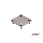 HERMI - Klemme, m. 3 Platten 78x78 inkl. M8 Schrauben u. Muttern Flachleitung bis 50mm