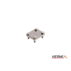 HERMI - Klemme, m. 3 Platten 58x68 inkl. M8 Schrauben u. Muttern Flachleitung bis 42mm