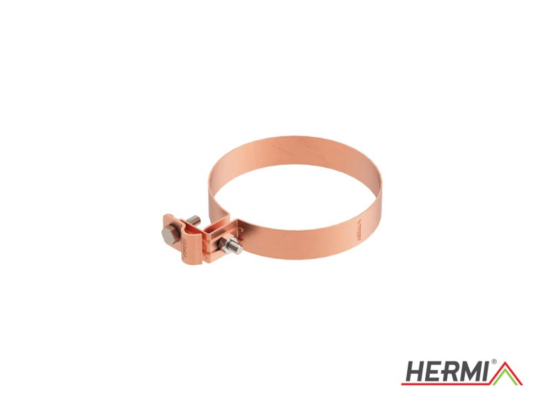 HERMI - Rohrschelle mit Sicke, Rohrdurchmesser 120 mm Rundleitung Rd 8-10 mm Cu
